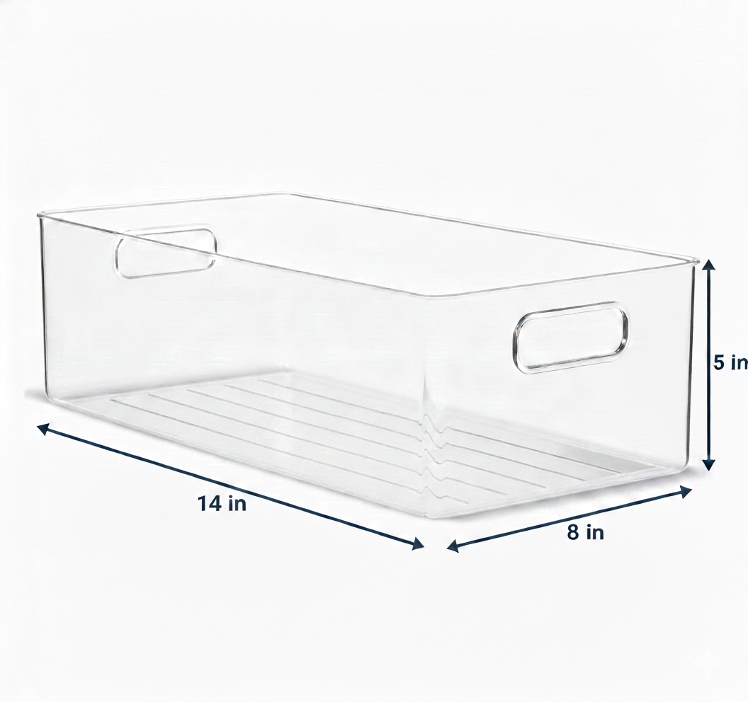 Clear Fridge and Pantry Storage Bins