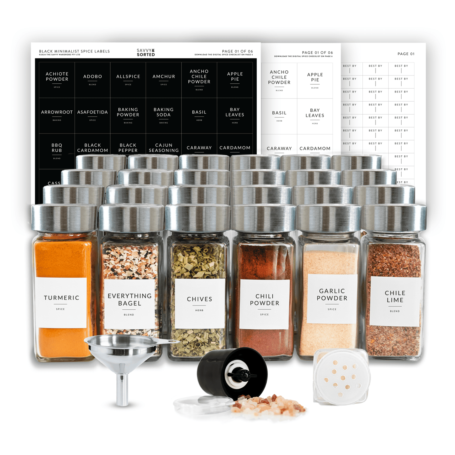 Spice Rack With Jars And Labels: Organize Your Kitchen