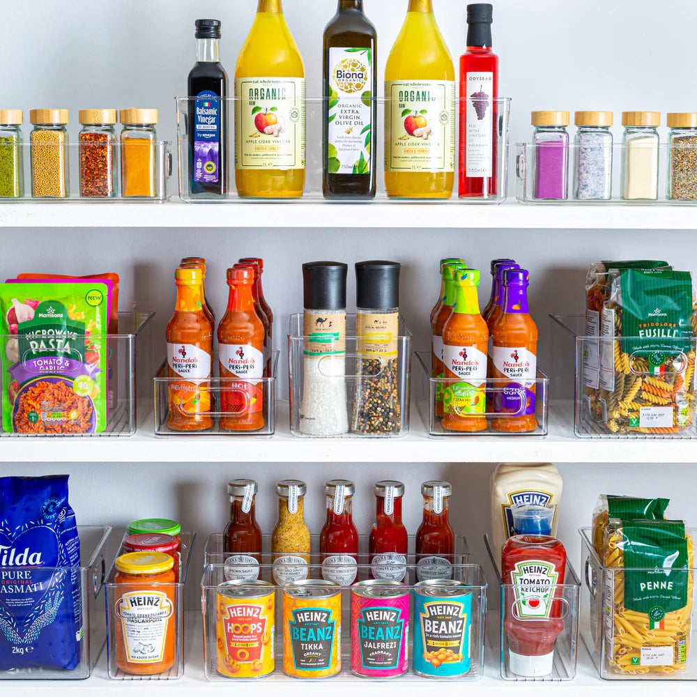 Clear Fridge and Pantry Storage Bins