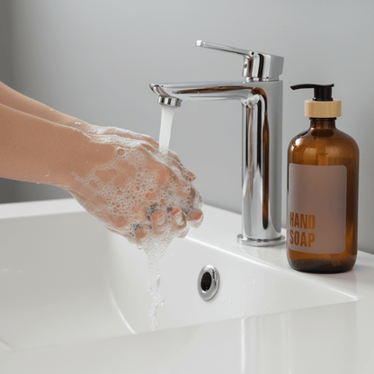 Hand Soap Glass Amber Bottle 500ml - Savvy &amp; Sorted