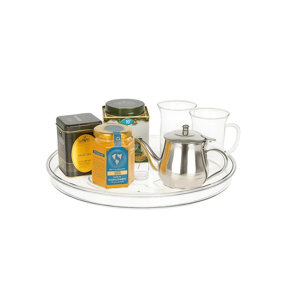 Clear Lazy Susan Turntable Rotates 360°