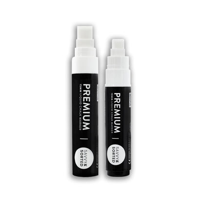 Large White Chalk Markers - 10mm &amp; 15mm - Savvy &amp; Sorted