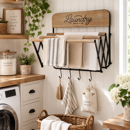 Laundry room drying rack 
