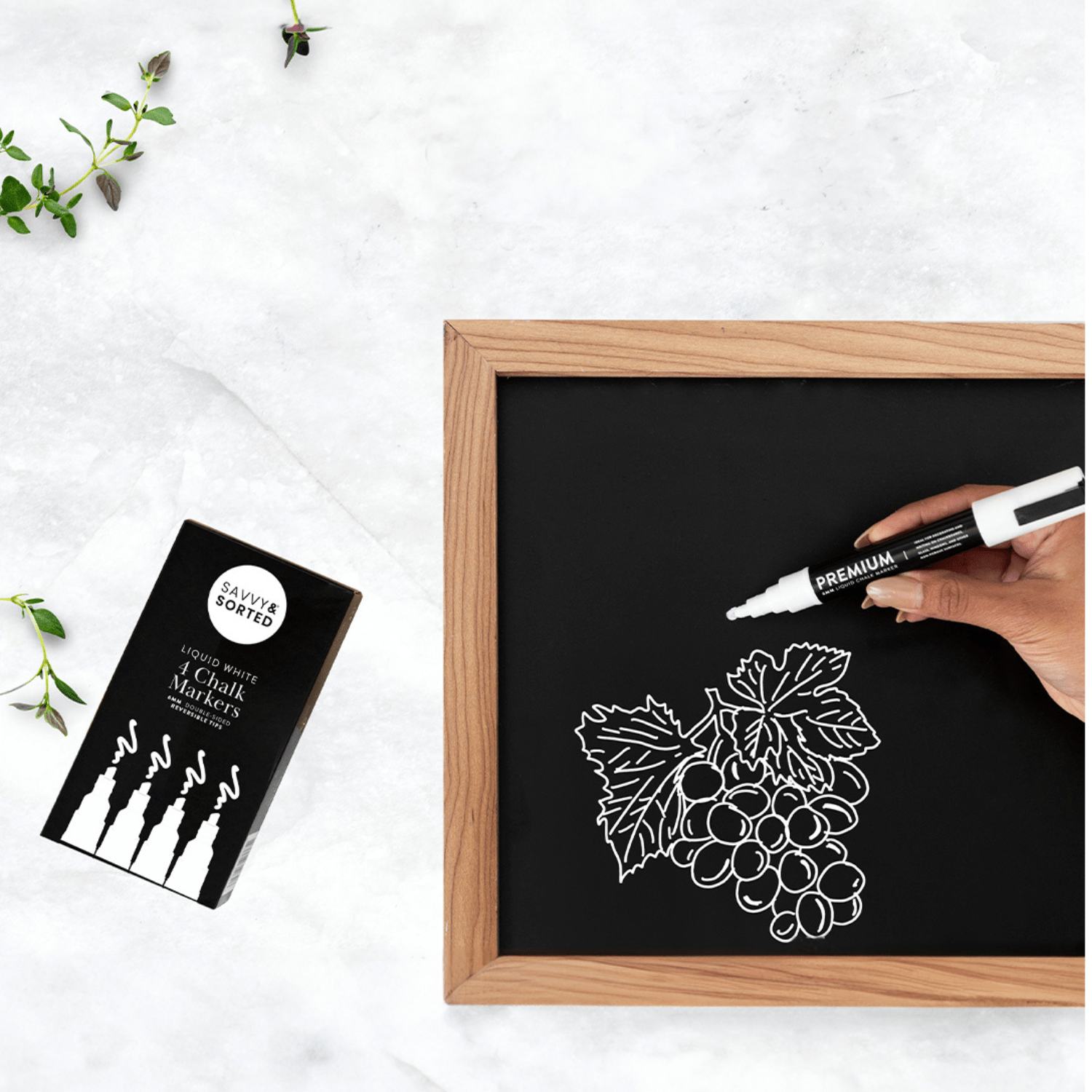 Medium White Chalk Markers - 6mm - Savvy &amp; Sorted
