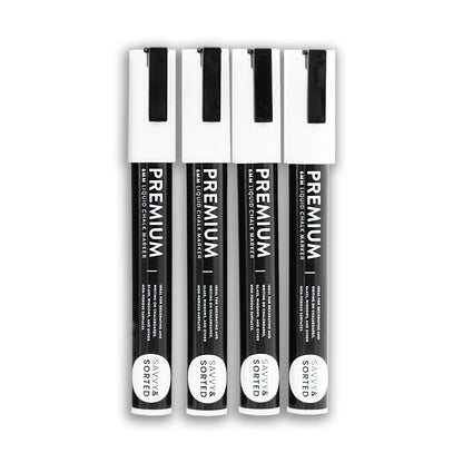 Medium White Chalk Markers - 6mm - Savvy &amp; Sorted