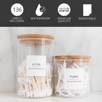 Minimalist Bathroom &amp; Makeup Labels - Savvy &amp; Sorted