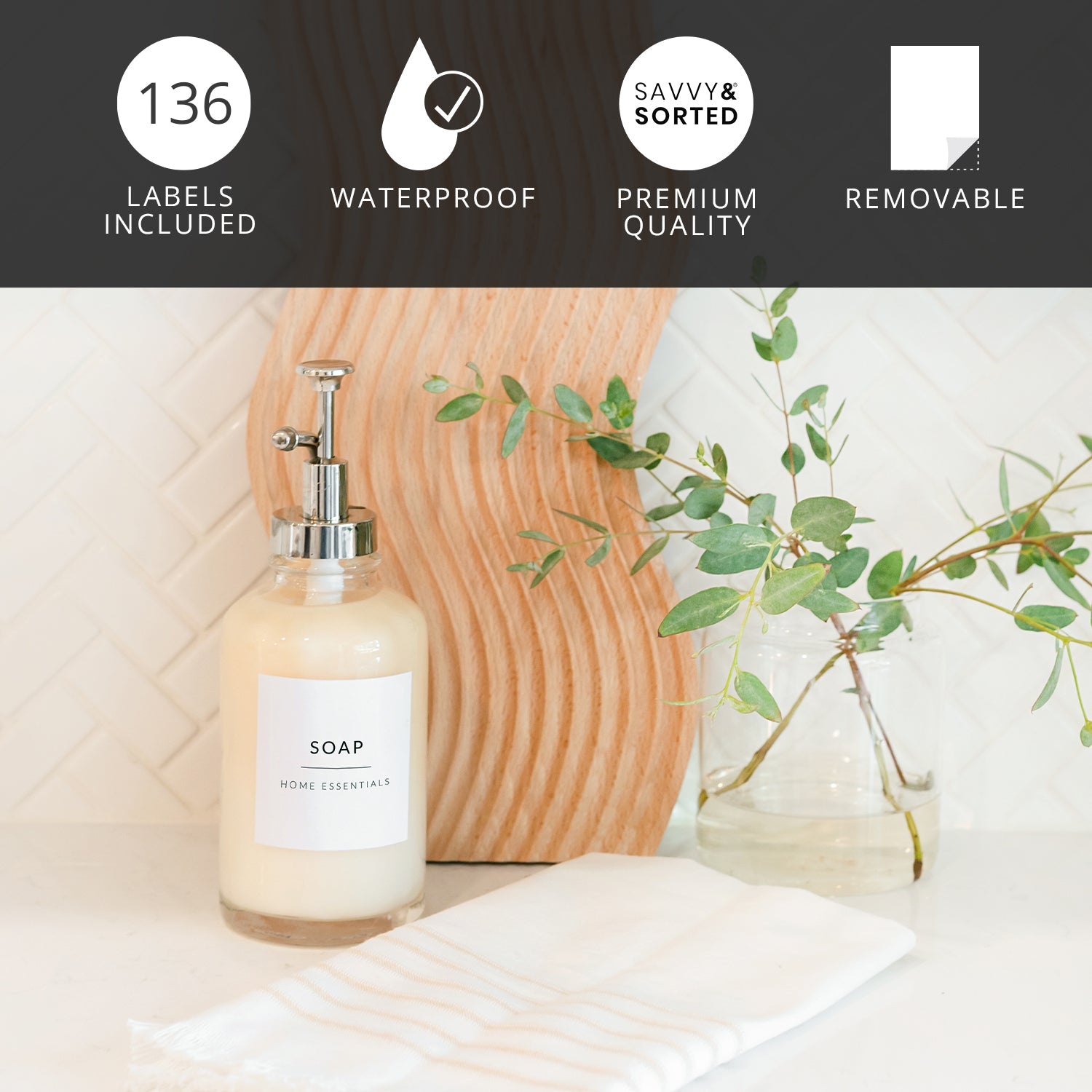 Minimalist Home Laundry Labels - Savvy &amp; Sorted