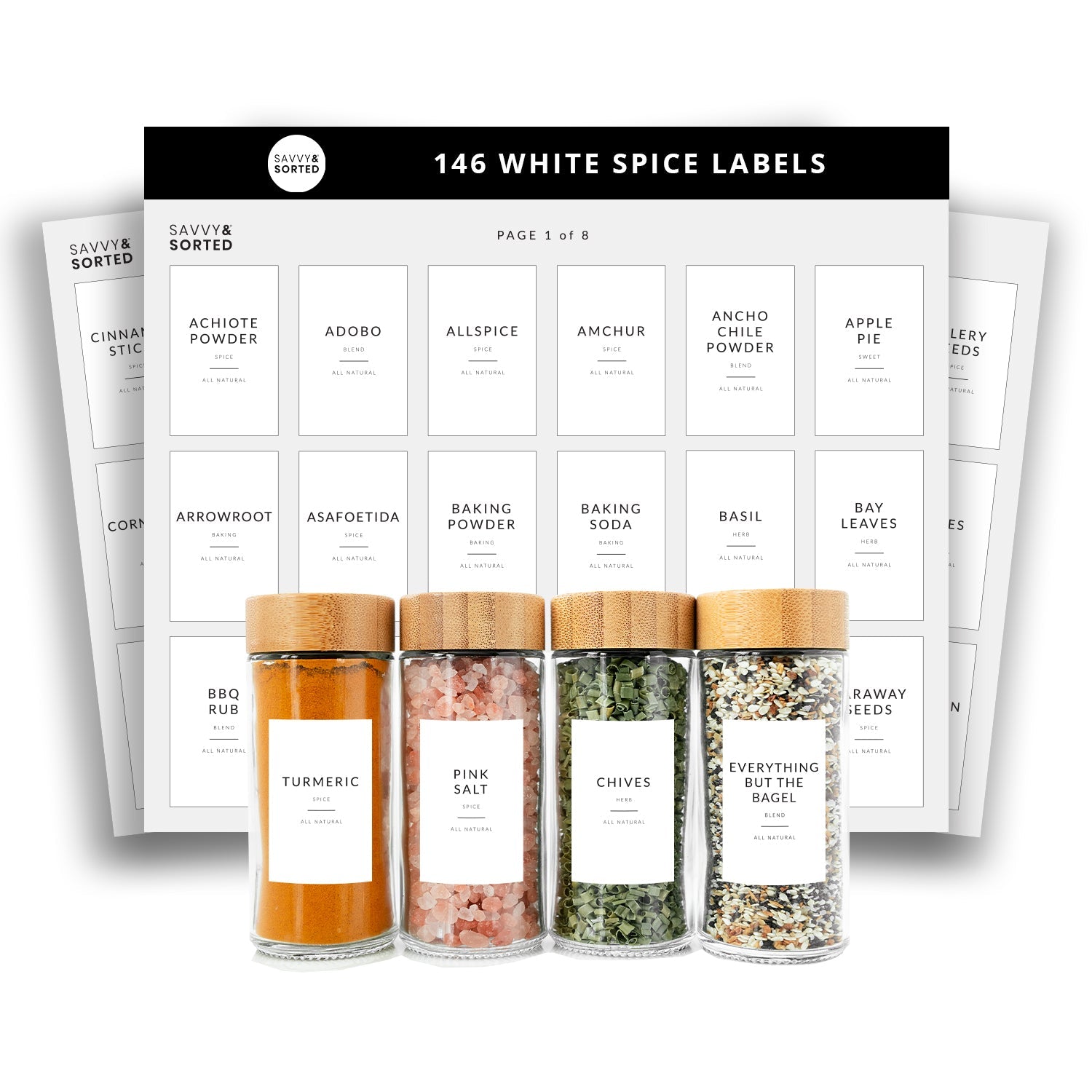 Minimalist Spice Labels - Savvy &amp; Sorted