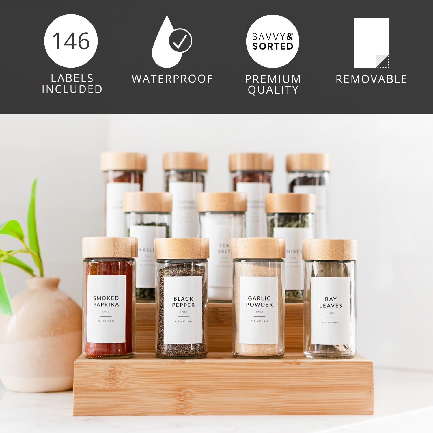 Minimalist Spice Labels - Savvy &amp; Sorted