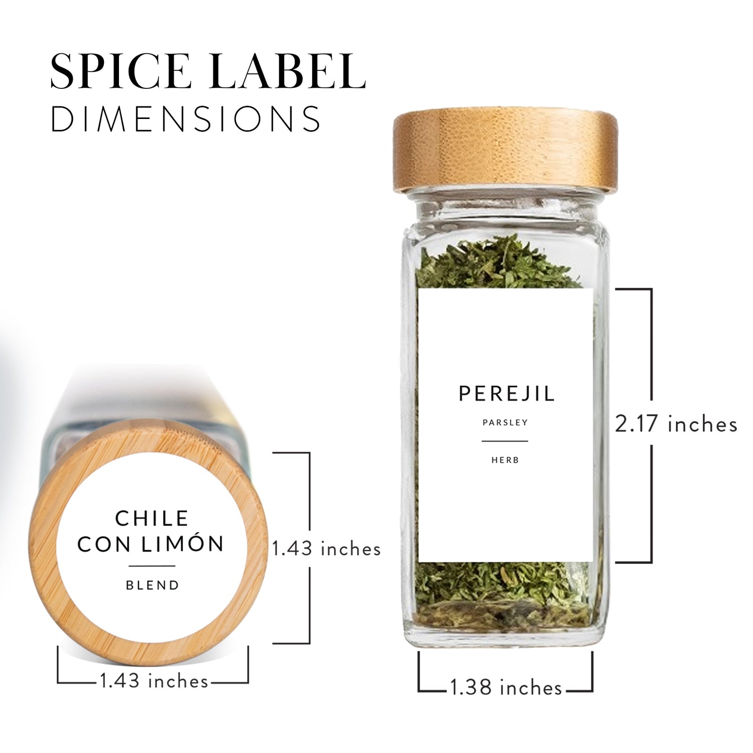 Minimalist Spice Labels in Spanish - Savvy &amp; Sorted