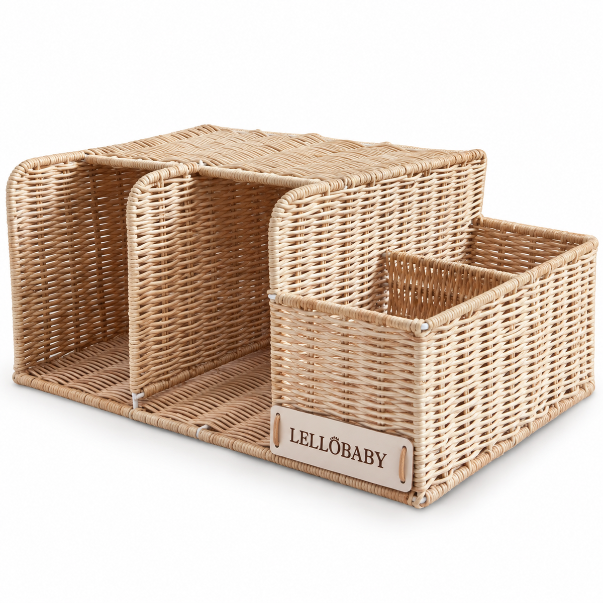 Deluxe Rattan Diaper Caddy