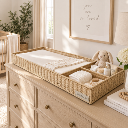 Rattan Wicker Changing Tray