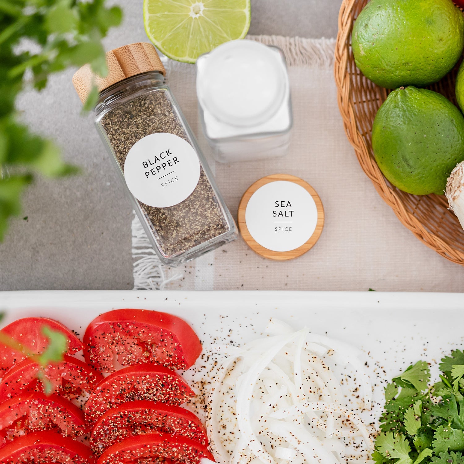 Round Minimalist Spice Labels - Savvy &amp; Sorted