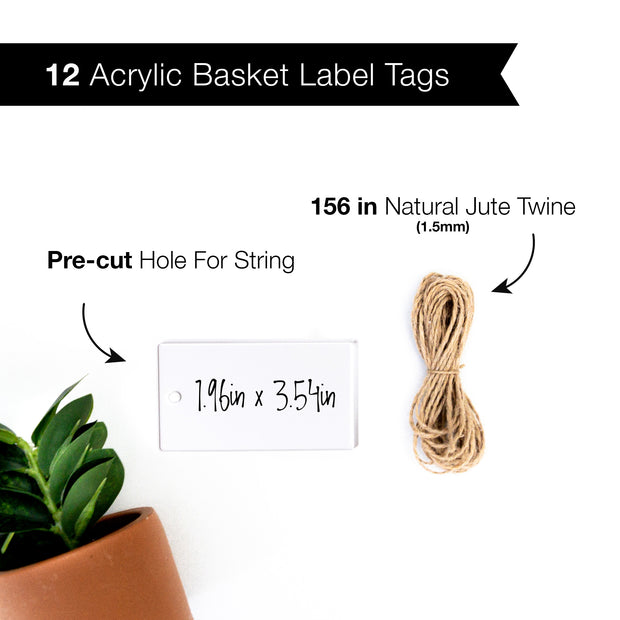 Clear Basket Tags - Savvy & Sorted