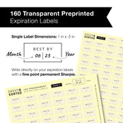 Clear Expiration - 160 Labels - Savvy & Sorted